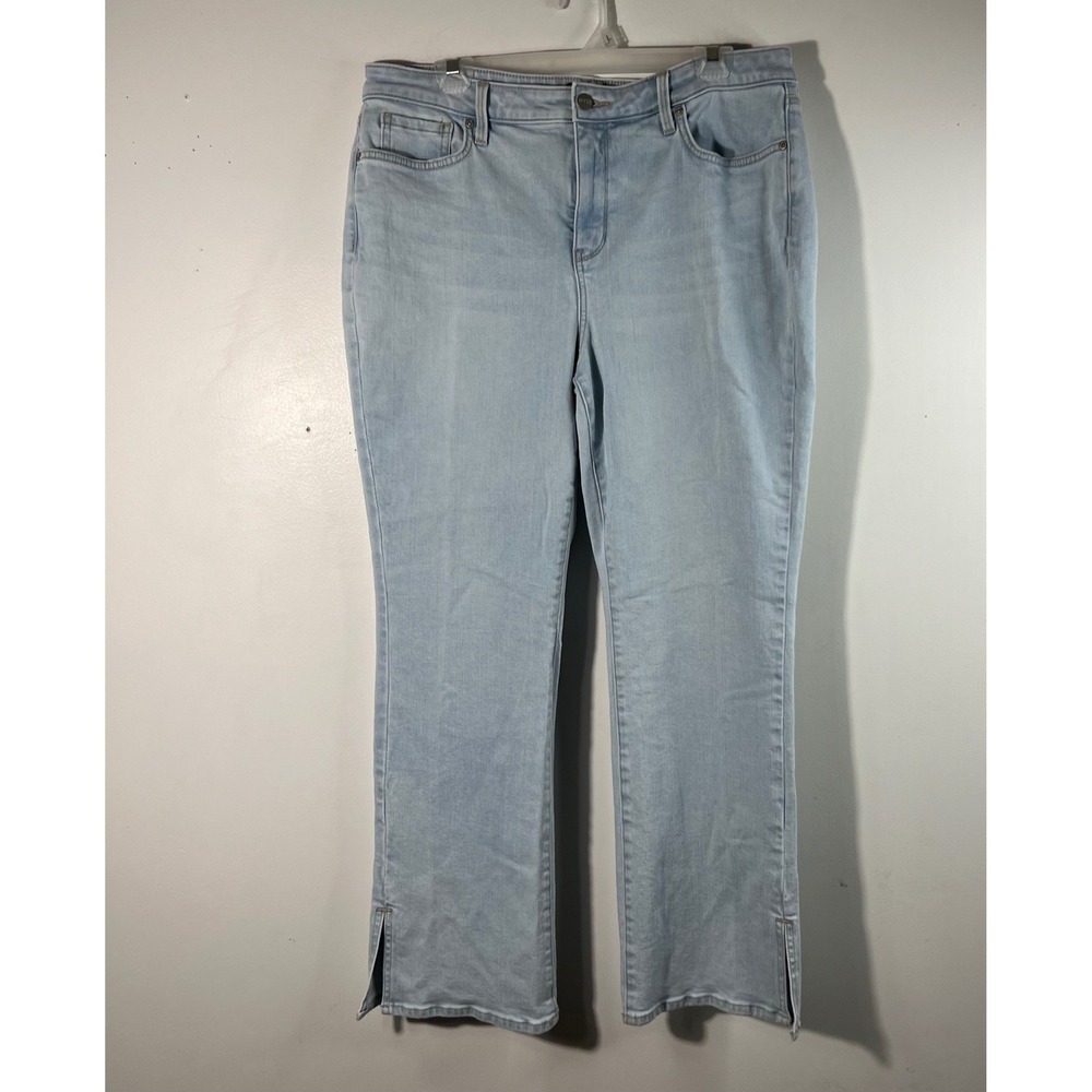 Womens NYDJ Barbara Bootcut Jeans Light Wash Blue 14 Lift‎ Tuck Tech